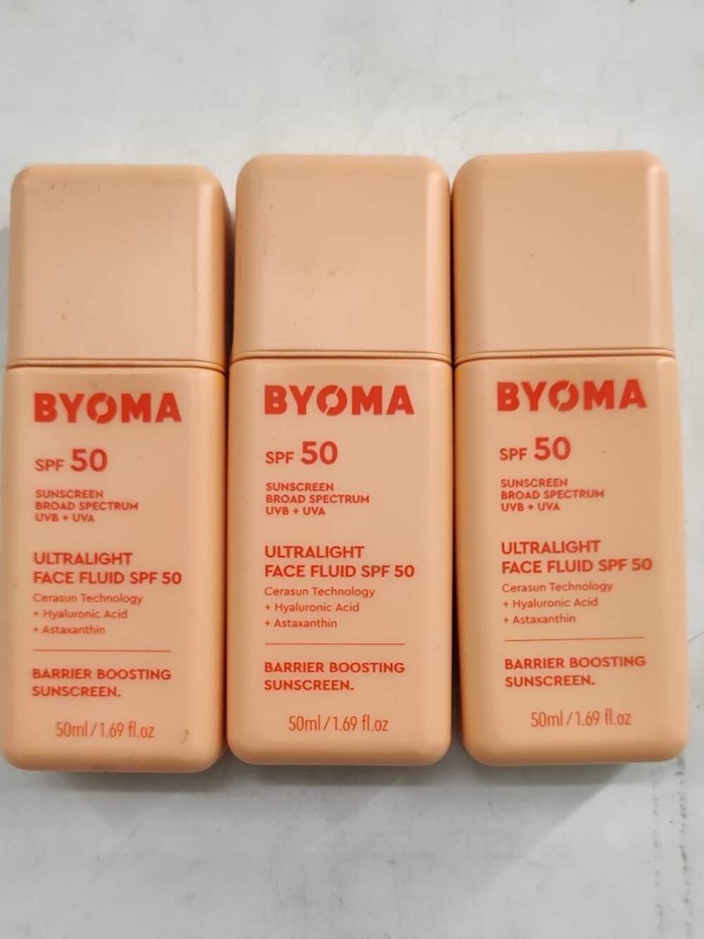 BYOMA SpF 50 Ultralight Sunscreen Hylauronic Acid 3pk PA#845@CMK